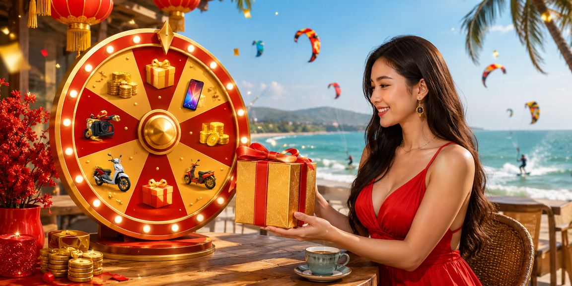 Người chơi tại Mũi Né thực hiện thanh toán và tham gia lucky draw qua di động bên tách cà phê